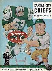 AFL game program (Kansas City Chiefs at New York Jets  November 24, 1963)